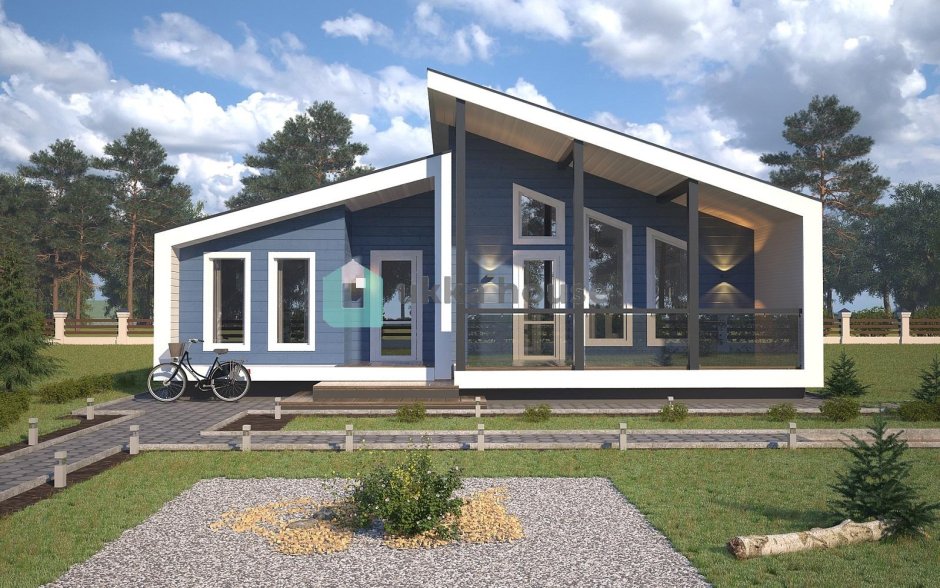 Дом с односкатной крышей лофт