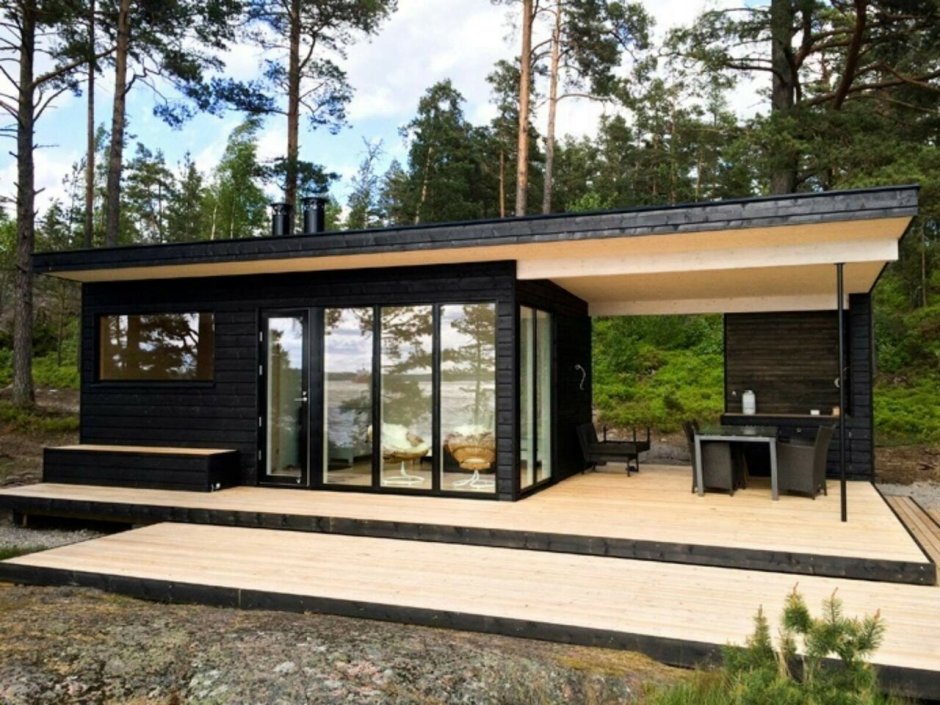 Барнхаус с односкатной крышей