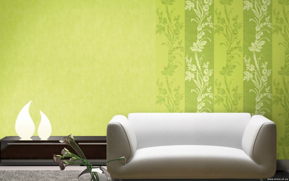 Обои салатового цвета для стен