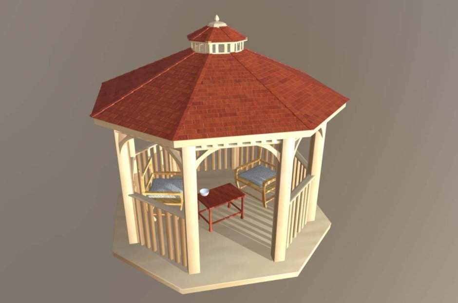 Модель беседки для 3ds Max