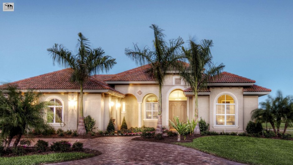 Одноэтажный особняк в средиземноморском стиле