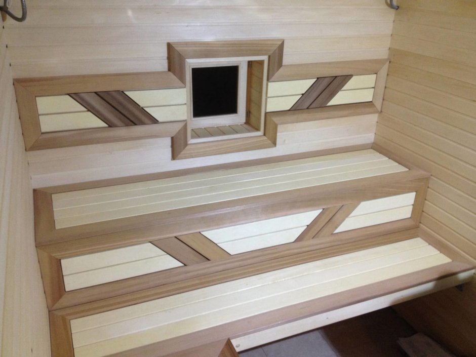 Угловой полок в парилке своими руками