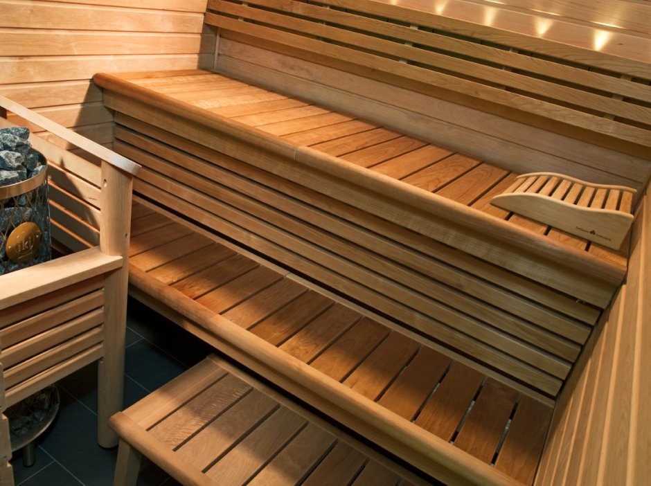 Парящий полок в парной задвигающаяся Лавка