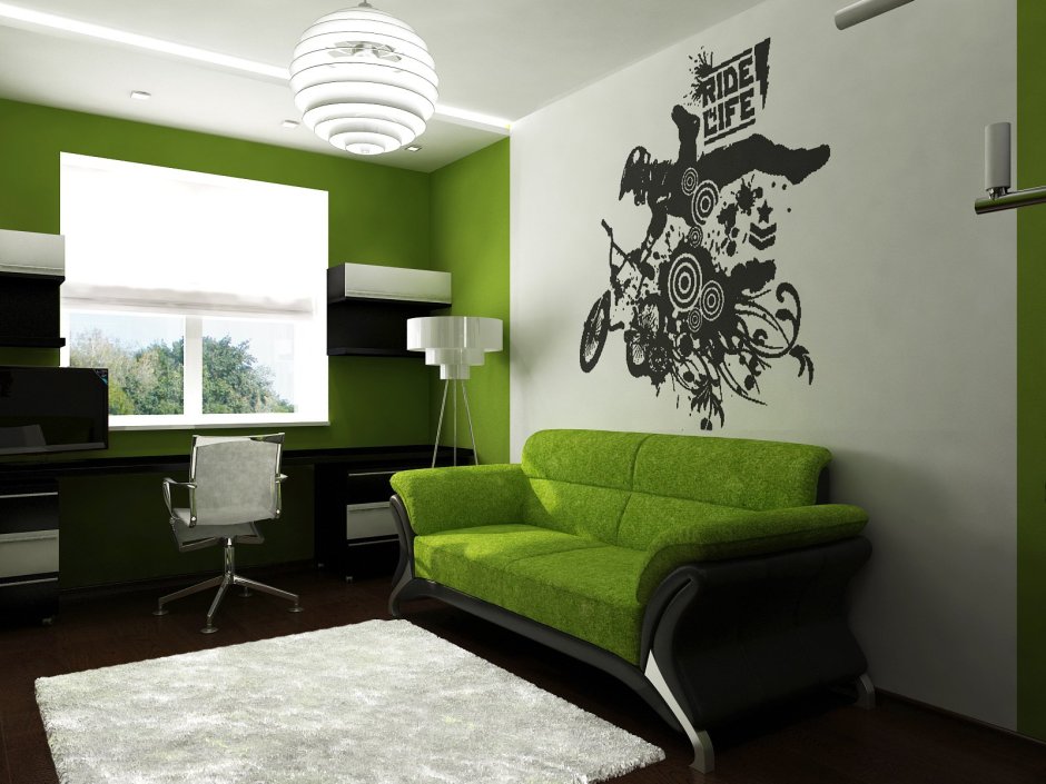 Зелёная комната для подростка