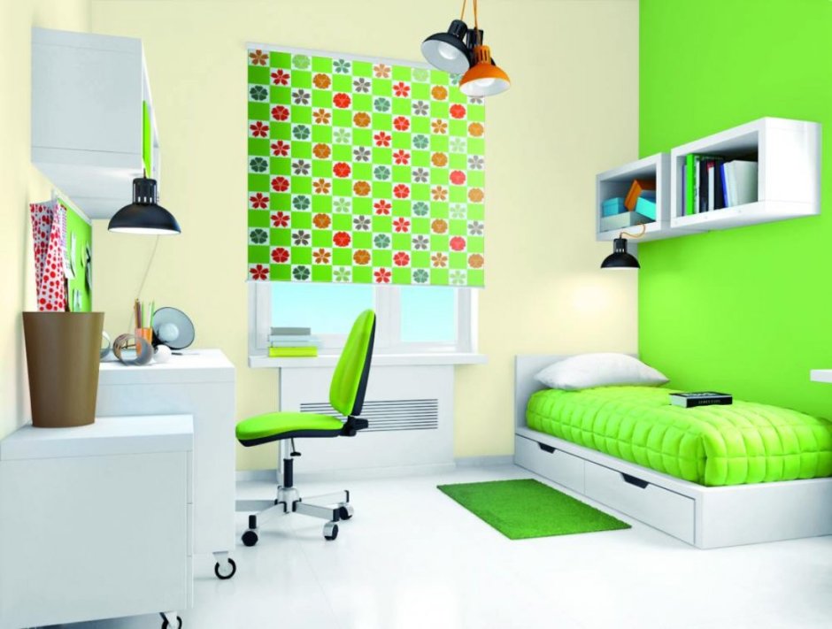 Комната для подростка в зеленых тонах
