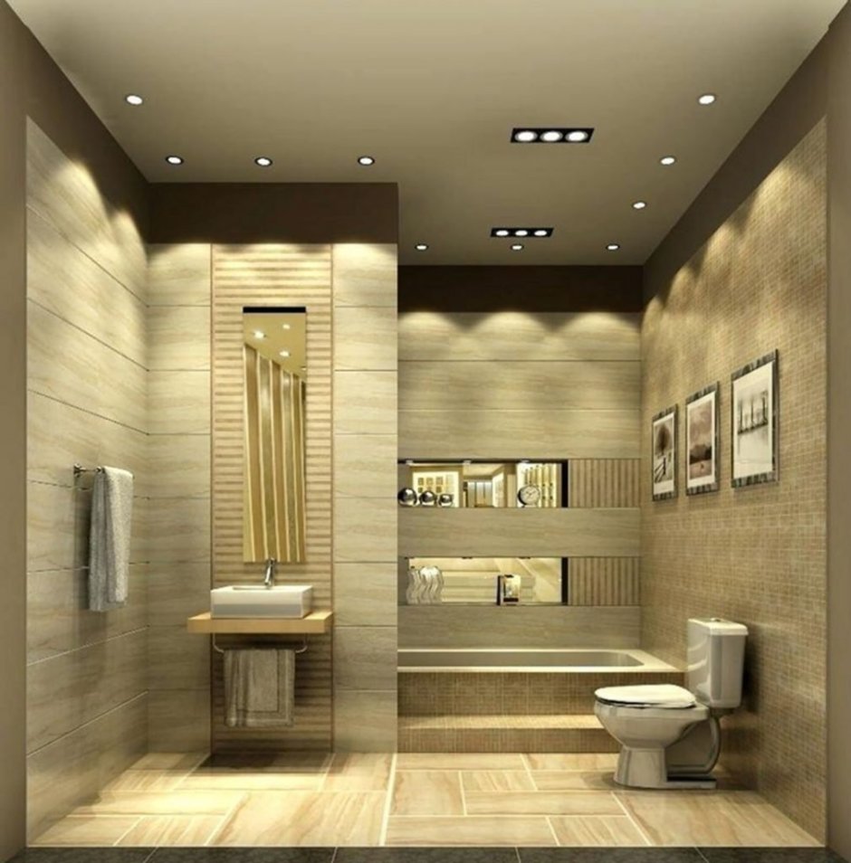 Дизайнерский потолок в ванной
