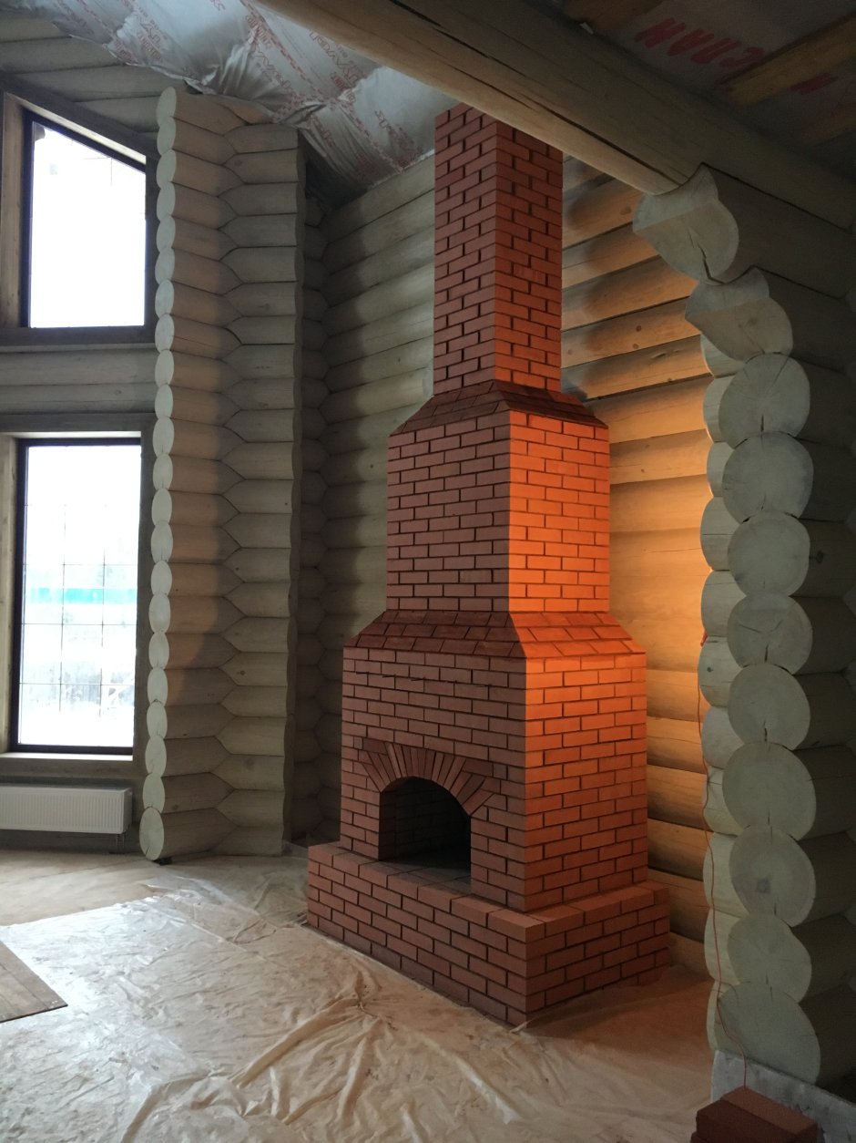 Маленький камин для дачи из кирпича
