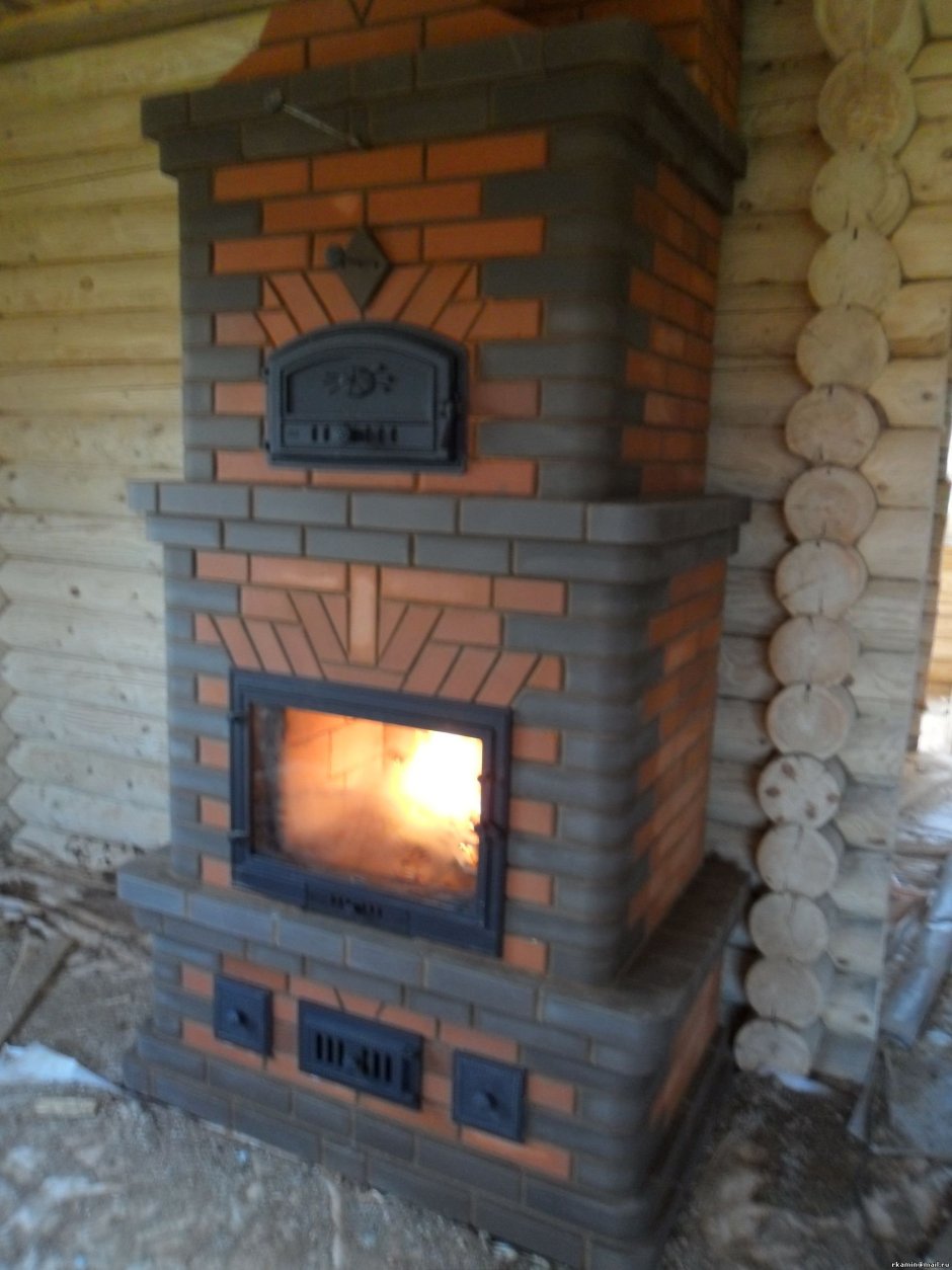 Каминопечь кирпичная