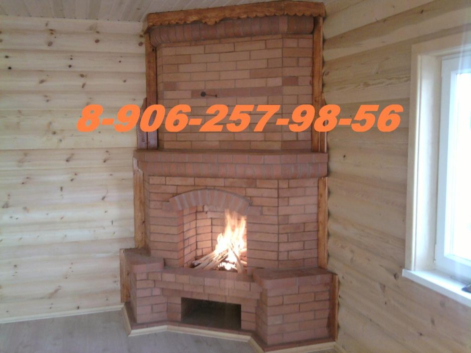 Кирпичный камин на даче