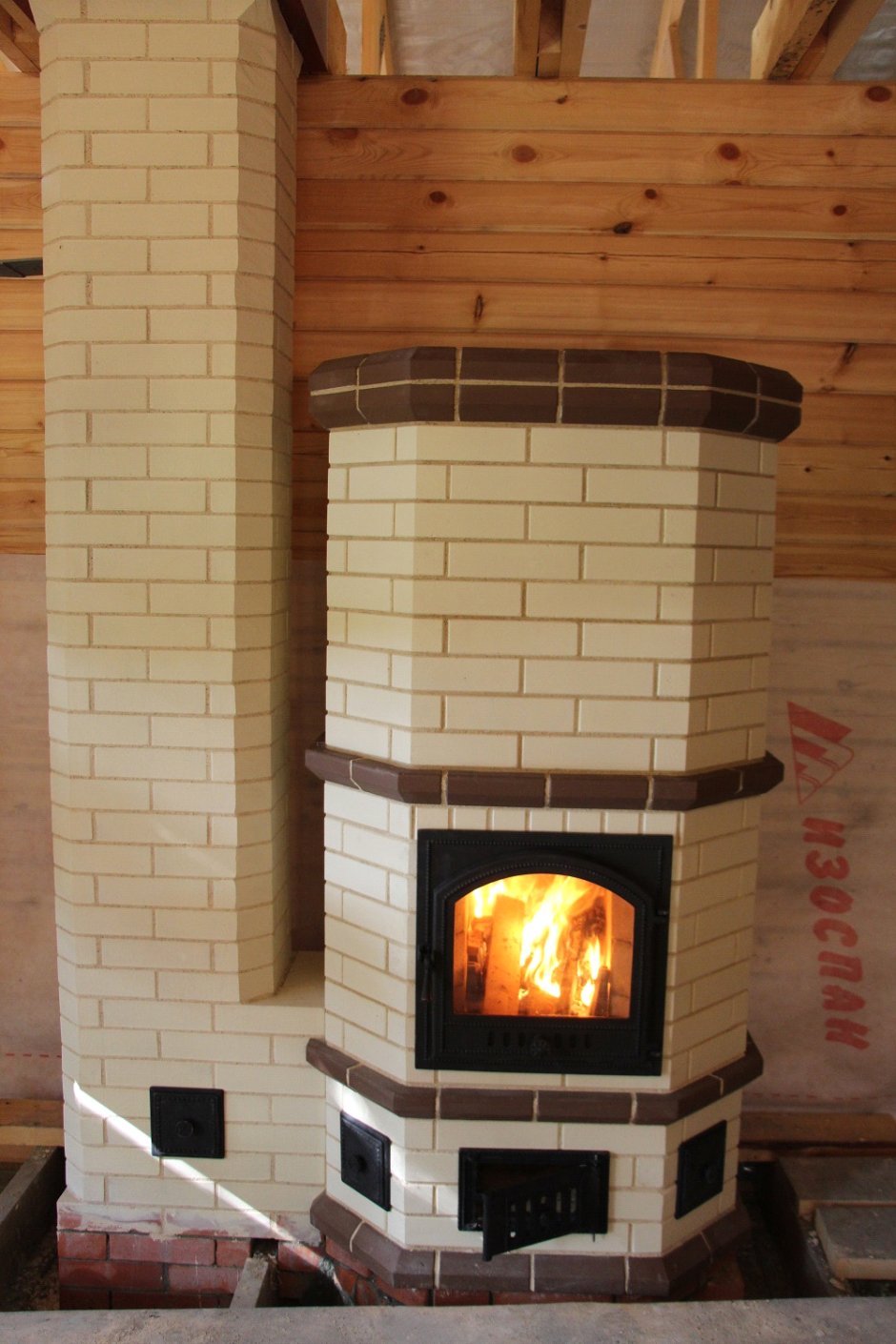 Печь камин кирпичная