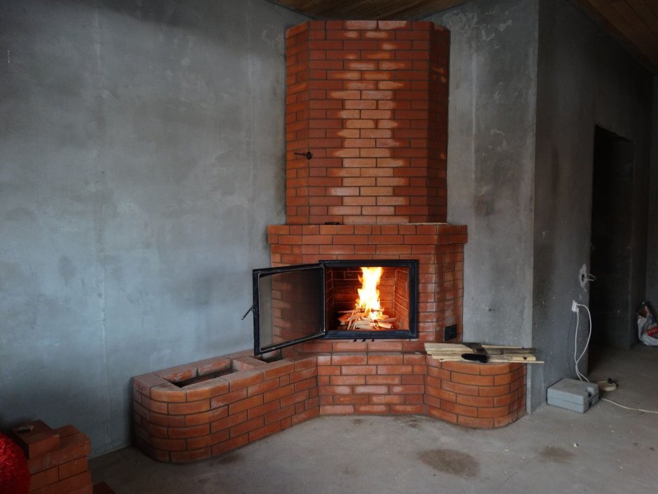 Отопительная кирпичная печь 100кв