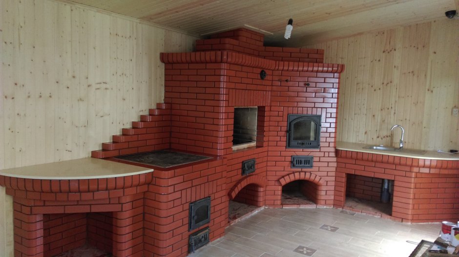 Угловой барбекю комплекс