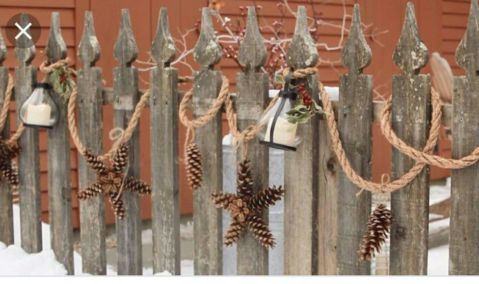 Новогодний декор забора