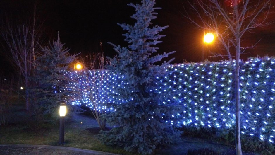 Украсить забор гирляндами