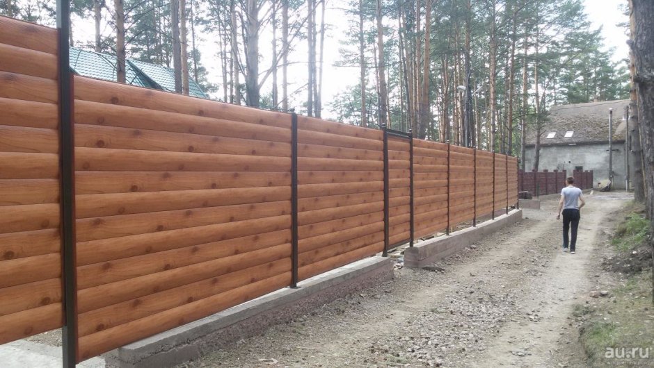 Забор из экобруса Гранд лайн