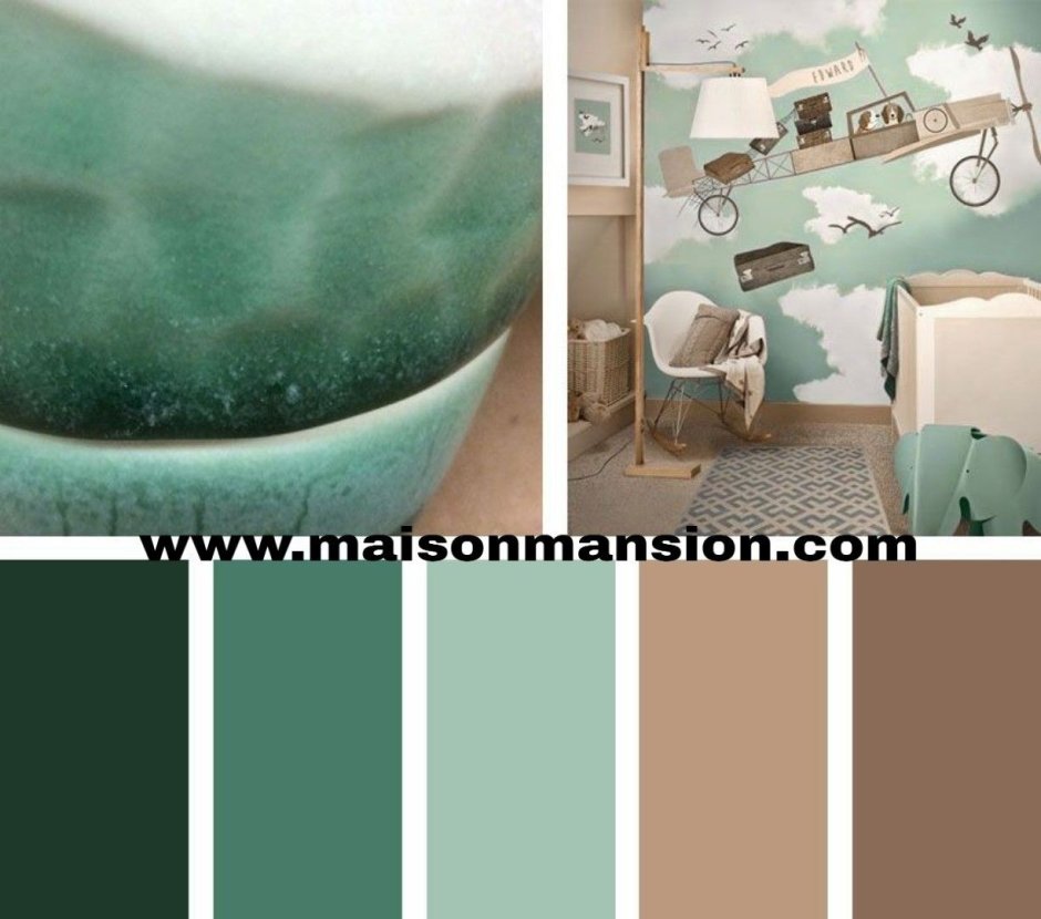 Цветовая палитра зеленый бежевый