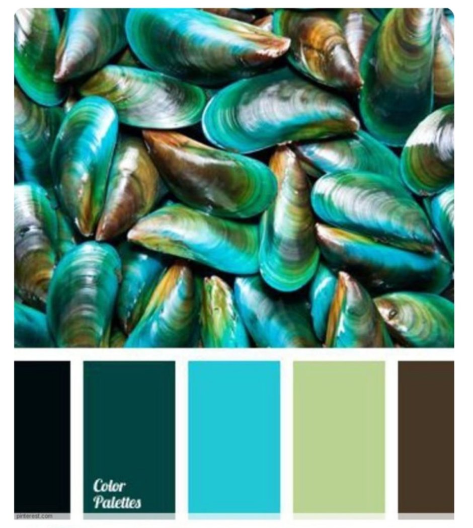Палитра темно бирюзового цвета