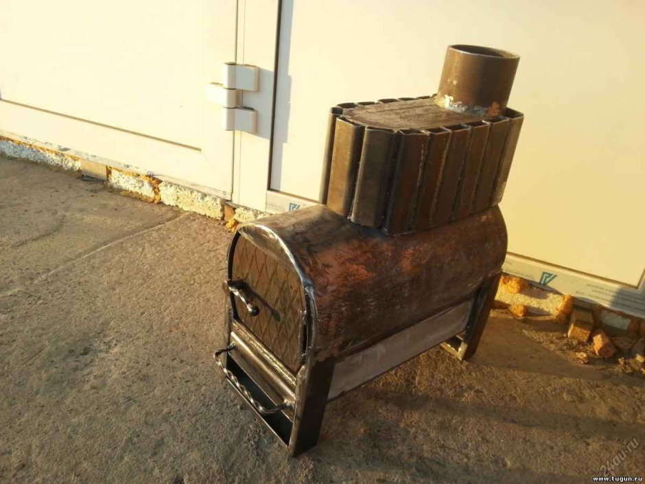 Печь-буржуйка длительного горения из трубы 530