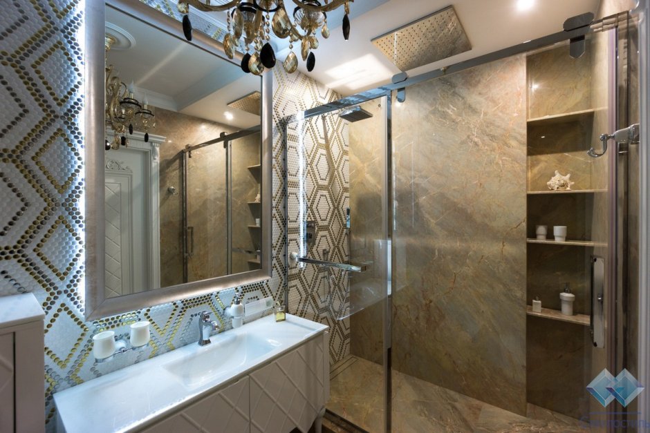 Стеклянная матовая дверь в ванную