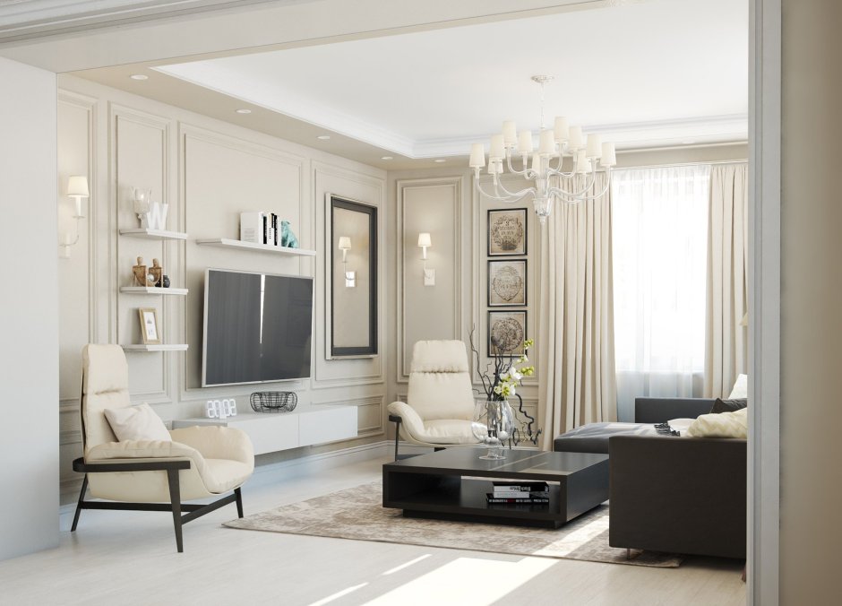 Зона ТВ В гостиной в стиле Неоклассика