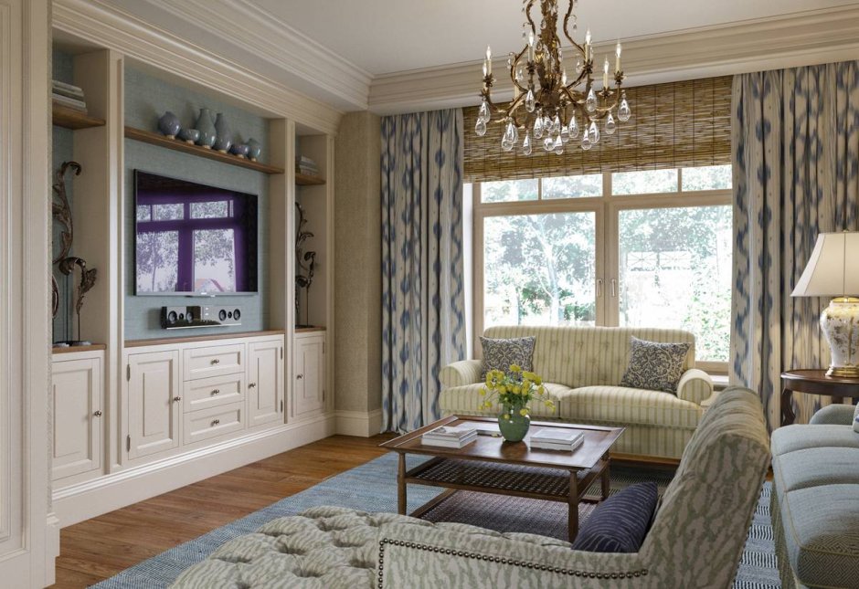 Шторы в американском стиле для гостиной