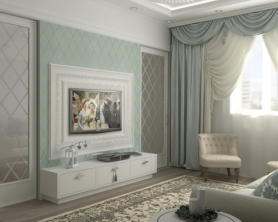 Телевизор в классическом интерьере
