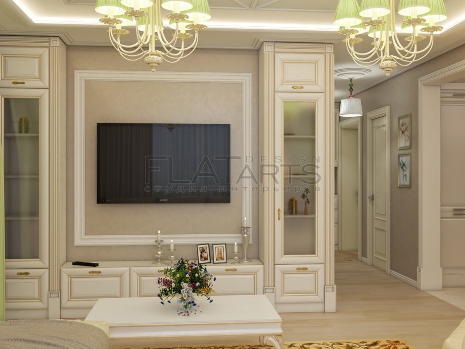 Зона телевизора в стиле Неоклассика