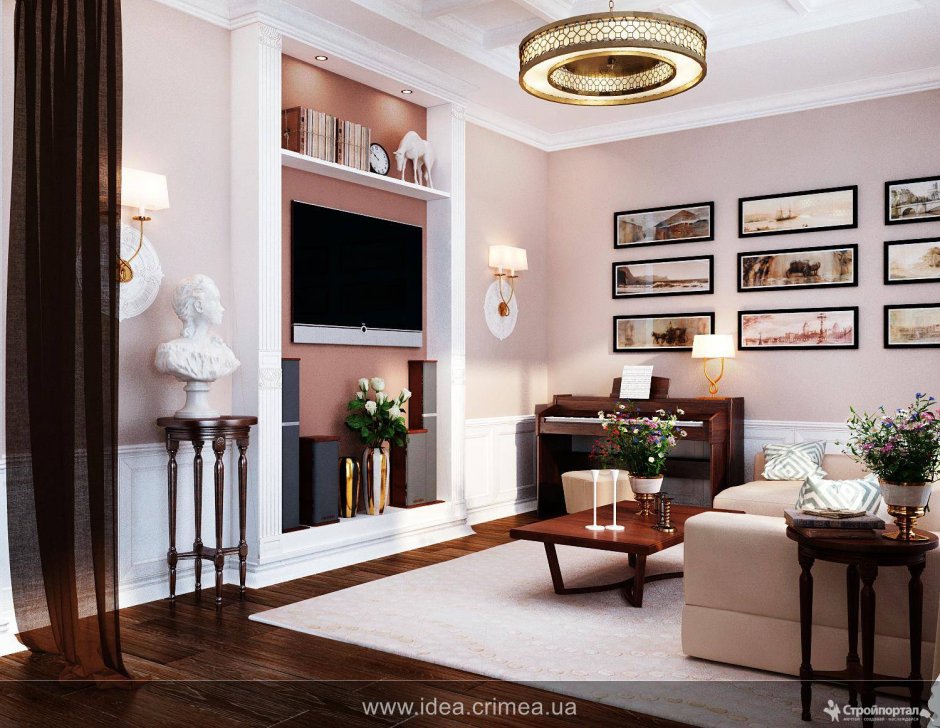 Телевизор в классическом интерьере