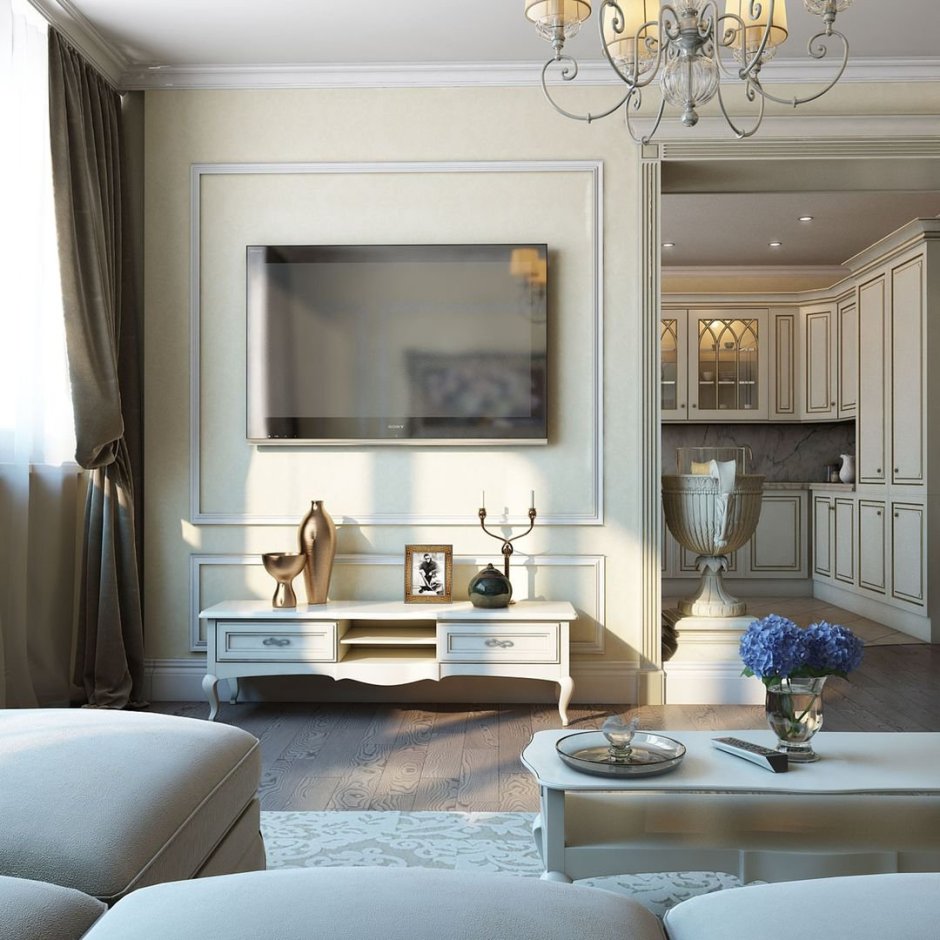 Гостиная в стиле современной классики