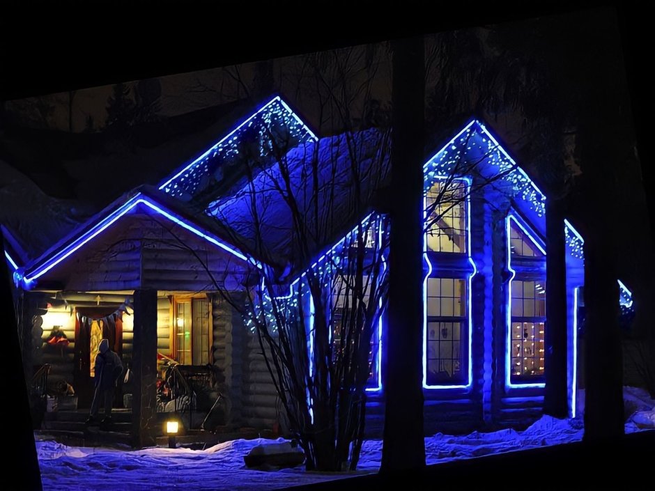 Украшение фасада дюралайтом