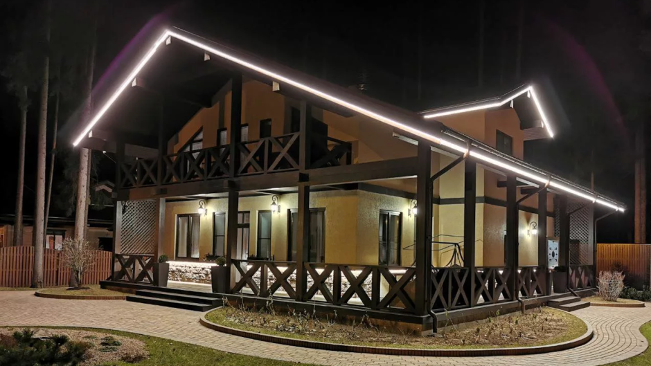 Архитектурная подсветка коттеджа