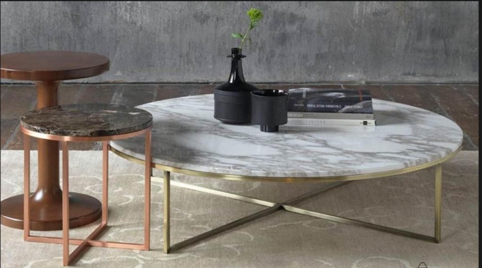 Столик кофейный с мраморной столешницей Марбл s