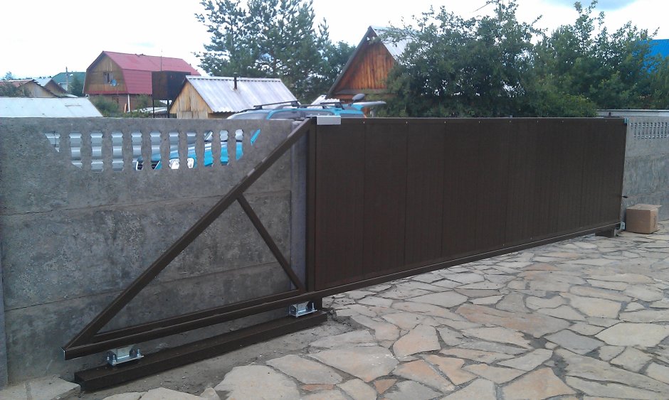 Откатные ворота 3000х2000 без электропривода