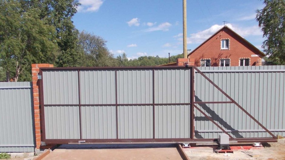 Откатные ворота чертеж на 4м проём