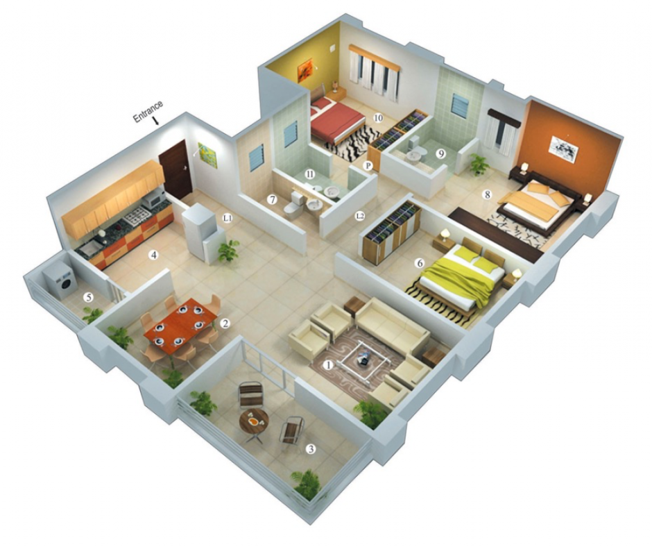 Floorplan 3d проектирование участка