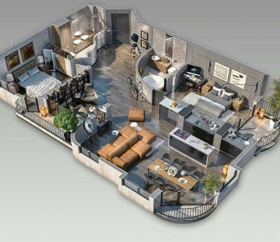 Планировка особняка 3д