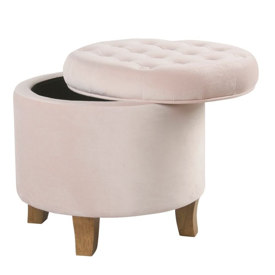 Розовый пуфик для туалетного столика