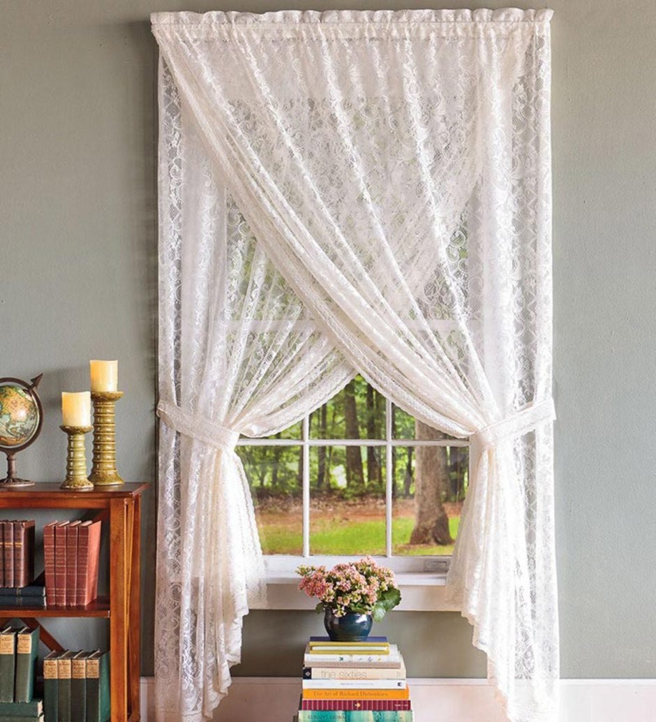 Тюль на кухню на одну сторону