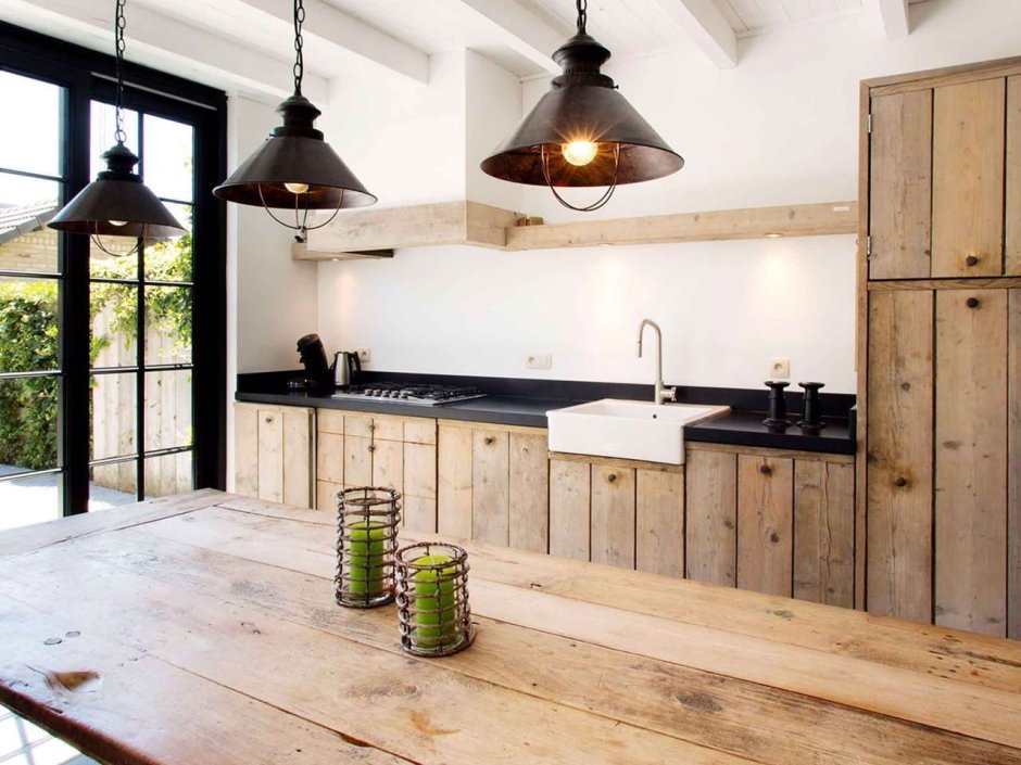 Кухня без верха деревянный дом