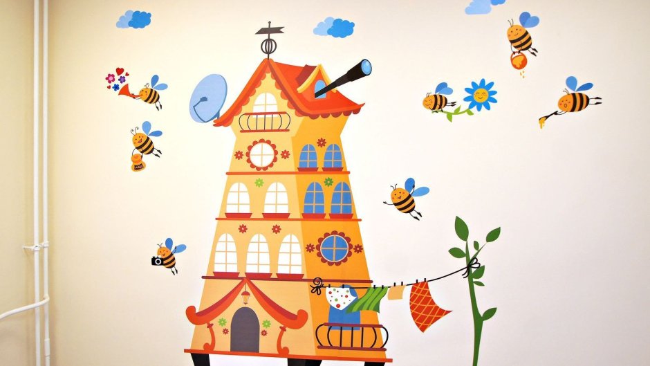 Украшение стен в детском саду