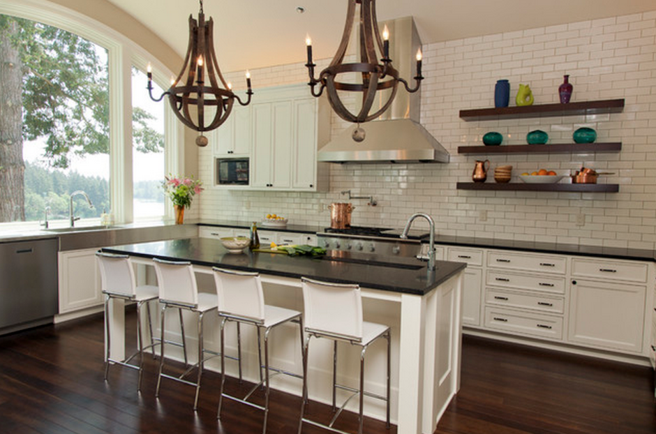 Кухонные гарнитуры без навесных шкафов угловые в деревянном доме