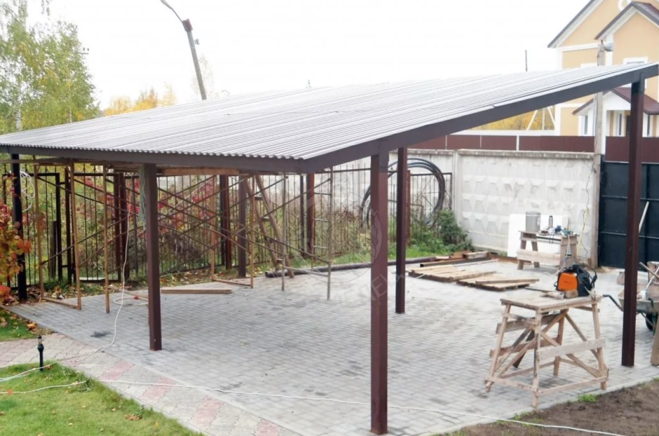 Навес 3х3 односкатный