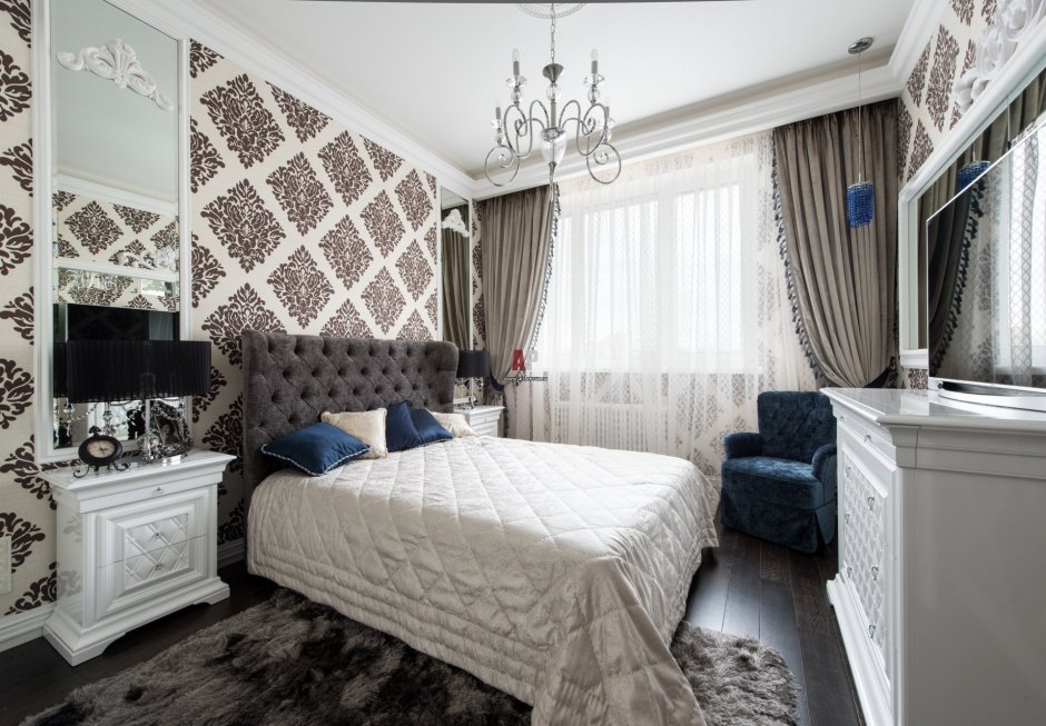 Обои бежевые для стен в интерьере