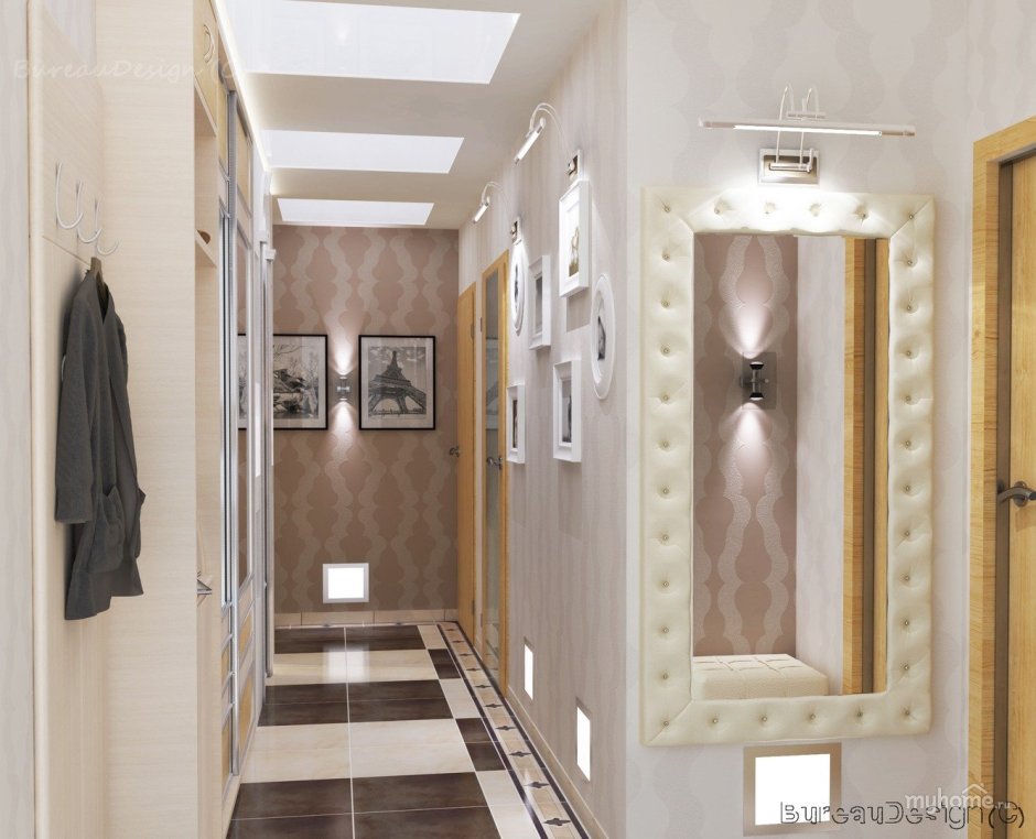 Зеркало в узкой прихожей