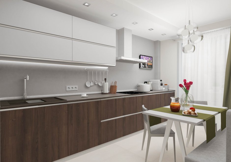 Кухня Минимализм без верха