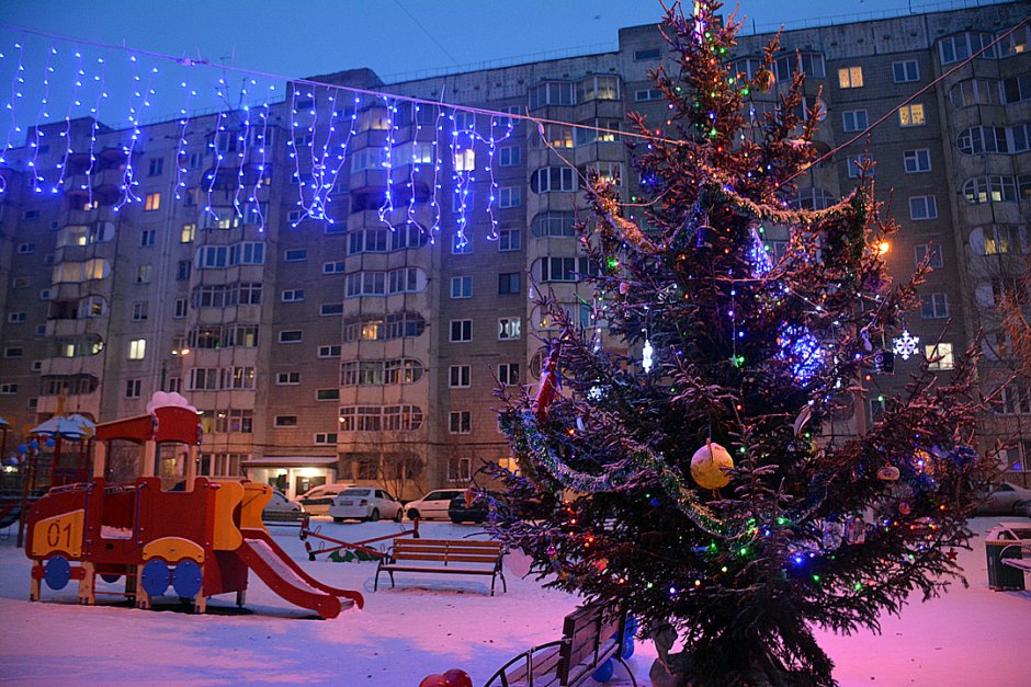 Новогодние дворы Красноярск