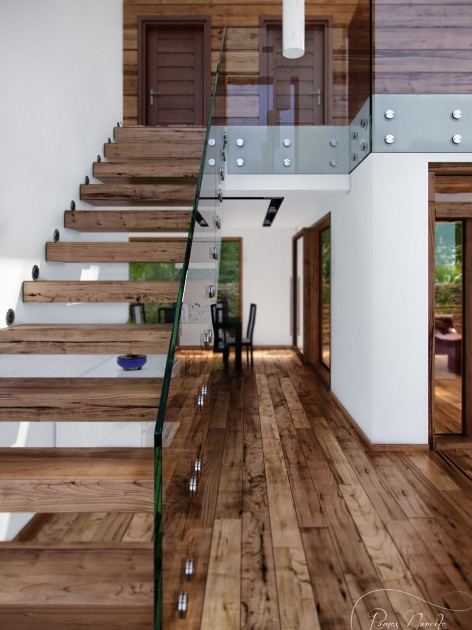 Холл второго этажа в частном доме