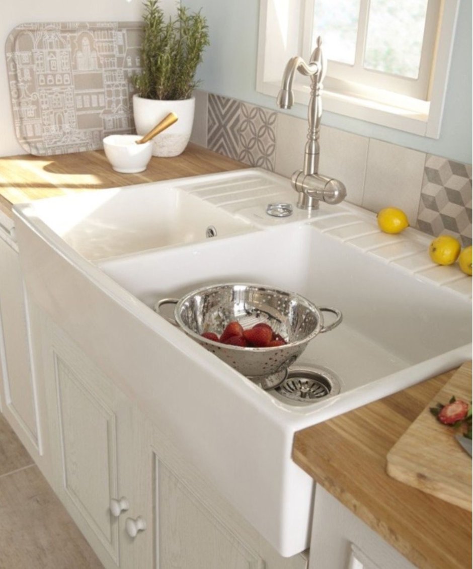 ХАВСЕН двойная мойка, видимая фронт стенка, белый82x48 см