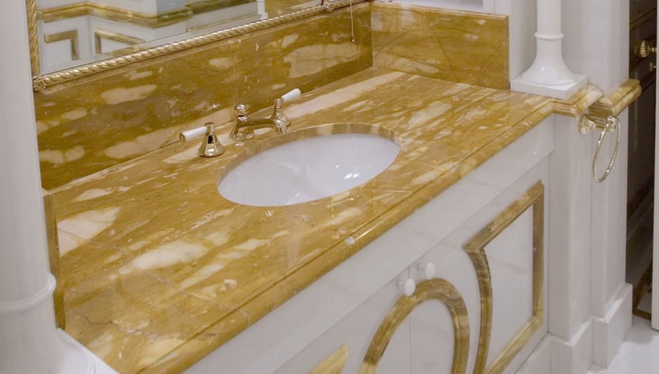 Столешницы из желтого мрамора