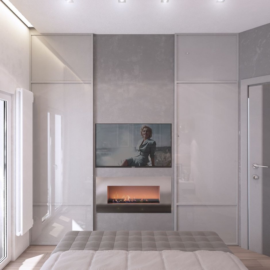 Телевизор между шкафами